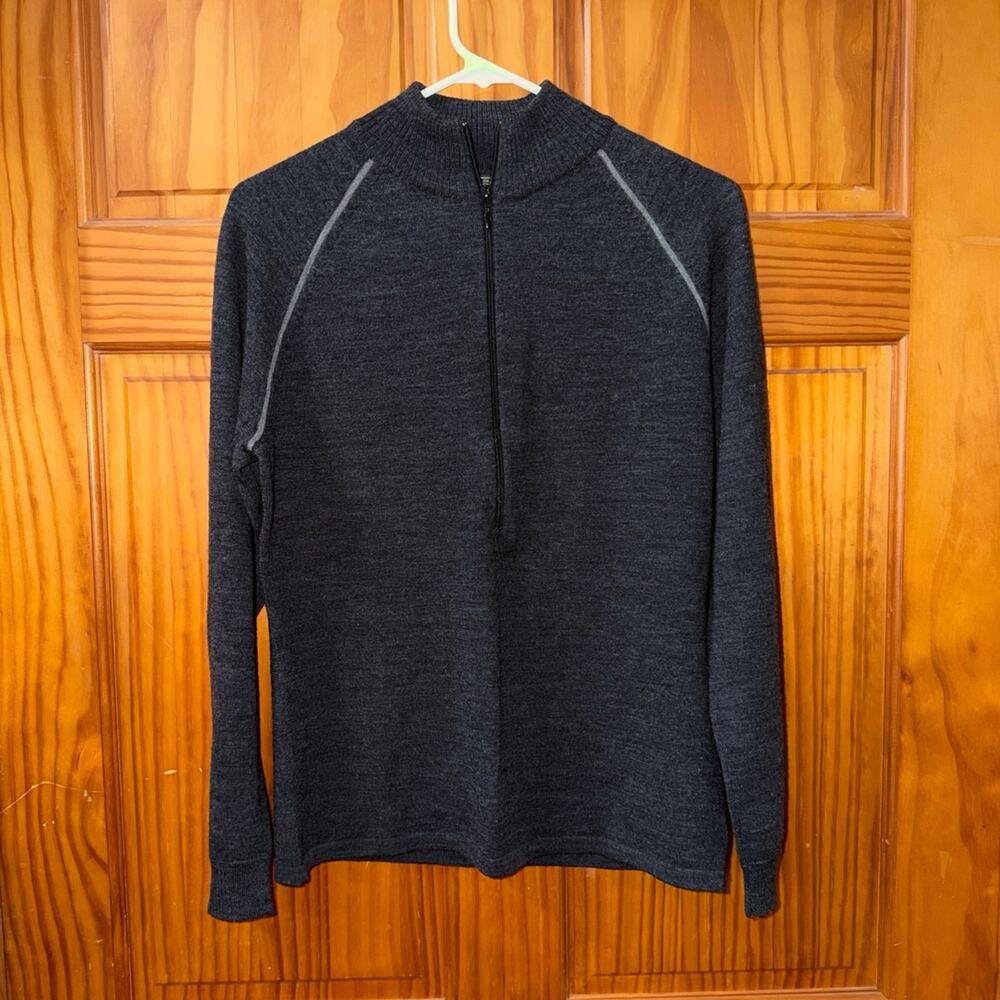 Woolrich Quarter Zip Merino Wool Sweater Size M